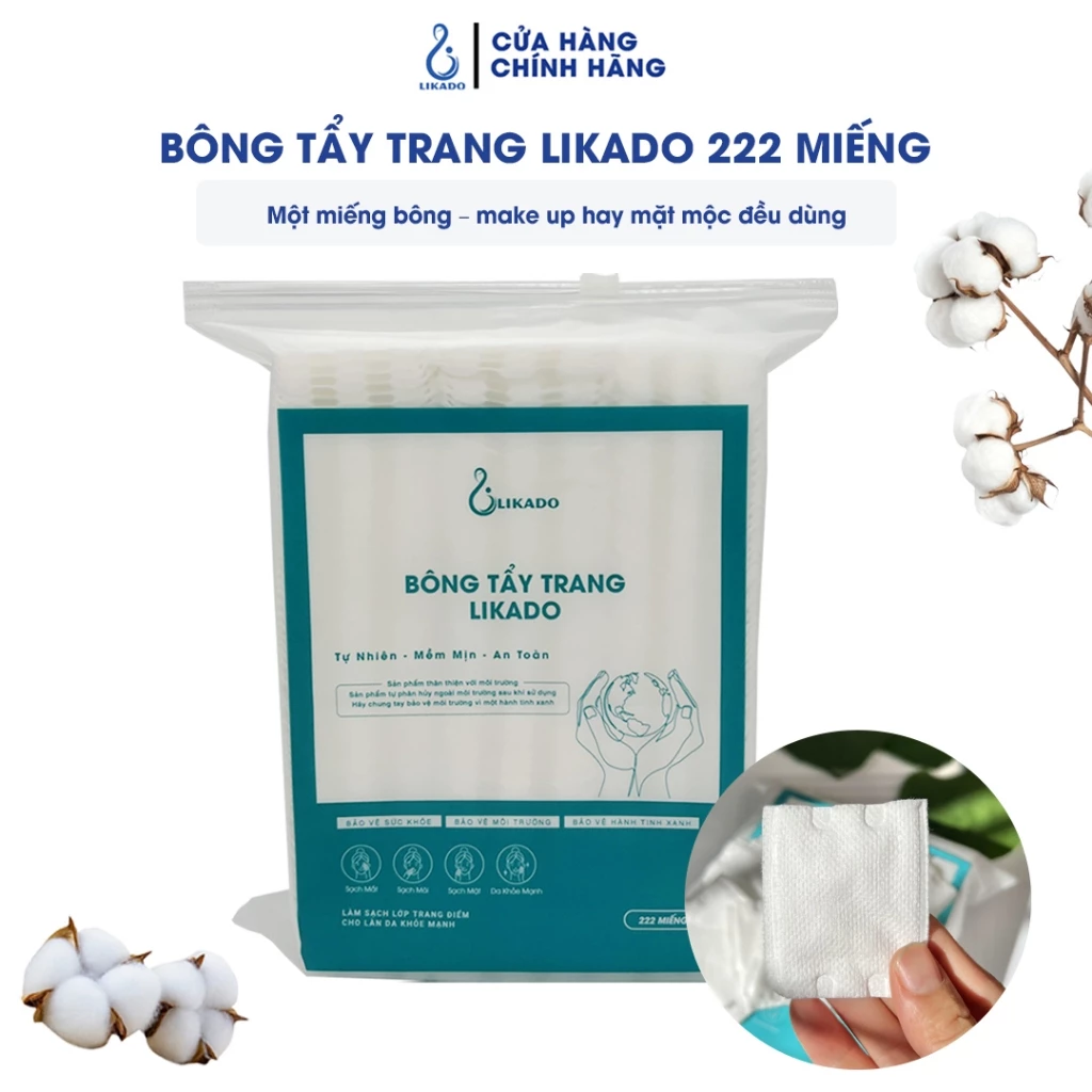 Bông tẩy trang Cotton Likado 222 miếng