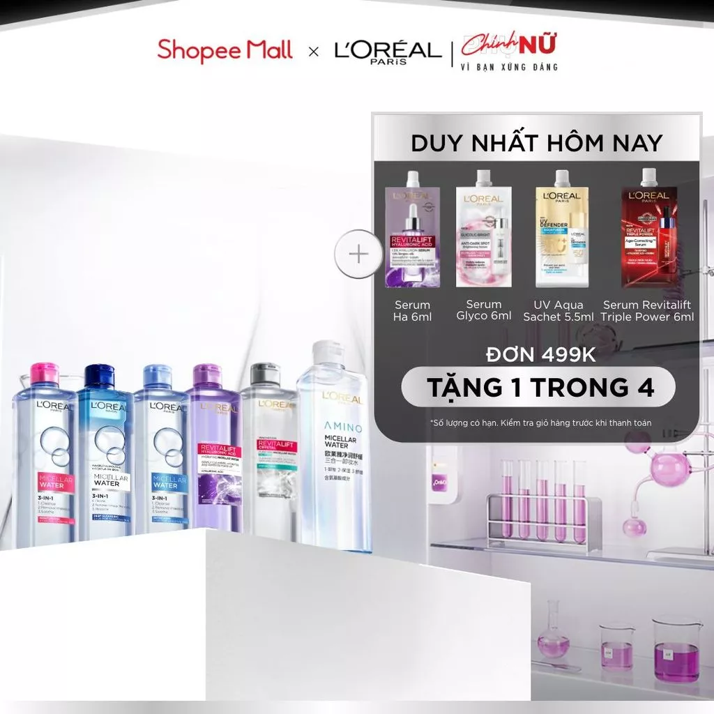 AMINO MICELLAR MỚI L’Oreal Paris — Nước tẩy trang 3-in-1 400ml