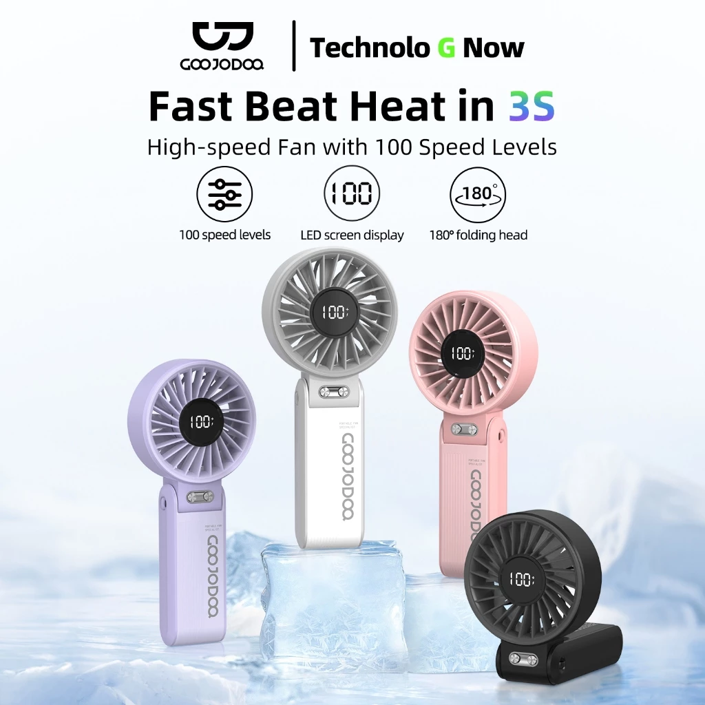 GOOJODOQ Quạt gấp 3-trong-1, im lặng & điều chỉnh 180°