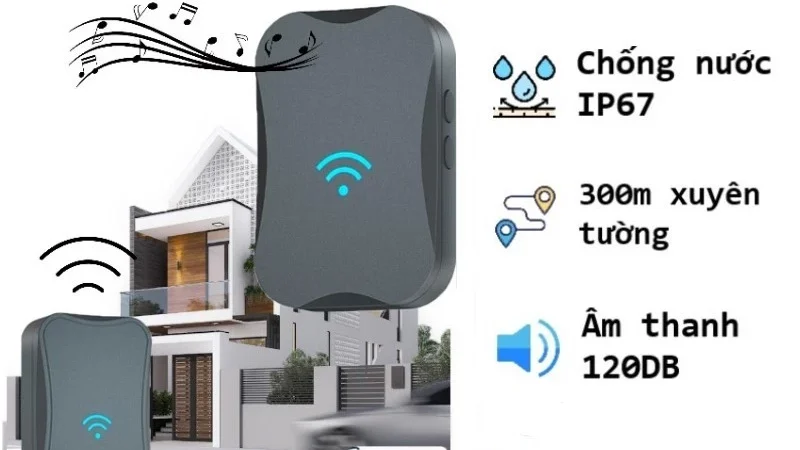 Chuông cửa không dây Home Utilities A20 – 300m xuyên tường, chống nước