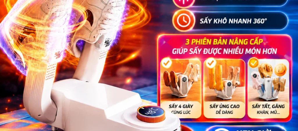 Máy sấy giày METIS Combo – Tia cực tím, hiển thị nhiệt độ
