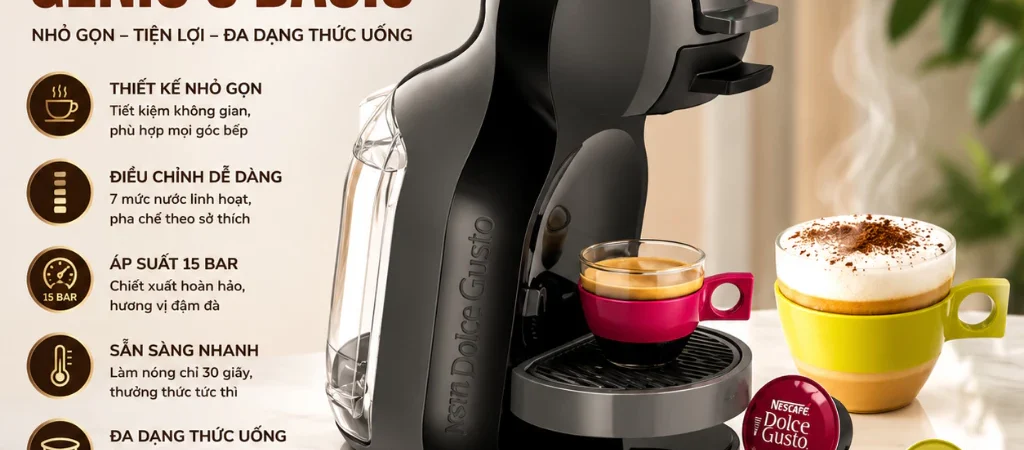 Máy pha cà phê viên nén DeLonghi Dolce Gusto Mini EDG 155.BG 0.8L