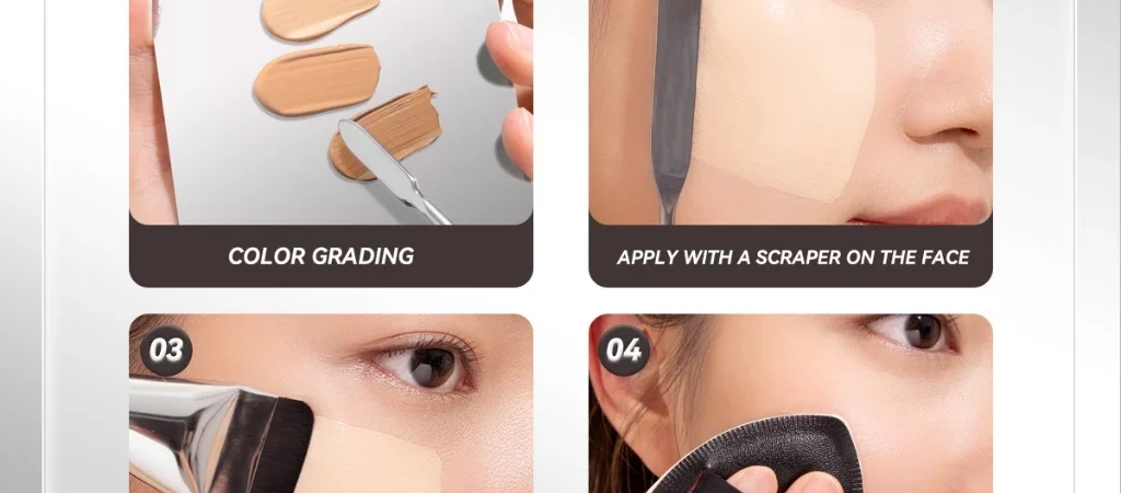 Bộ Dụng Cụ Khay Thìa Trộn Kem Nền MAANGE × Breteil