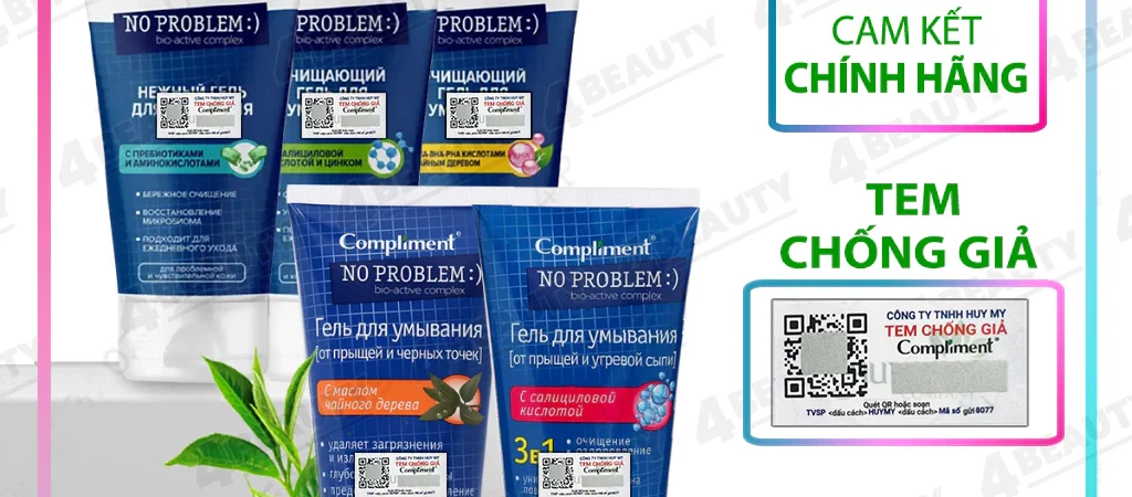 Sữa rửa mặt Compliment No Problem 200ml — Giảm viêm, ngừa mụn