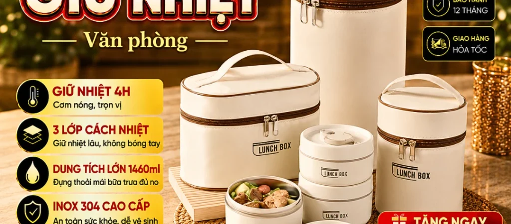 Hộp Cơm Giữ Nhiệt 3 Tầng Thép Không Gỉ — Bán Chạy